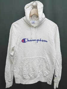 ◇ Champion チャンピオン ロゴ 長袖 プルオーバー パーカー サイズL ホワイト レディース メンズ P