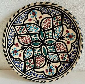 モロッコ陶器　絵皿　エスニック柄　インテリア