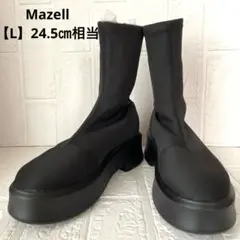 【Mazell】厚底 ストレッチブーツ【定価1.4万】24.5㎝黒