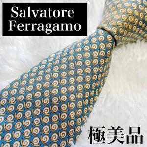 【極美品】Salvatore Ferragamo ネクタイイタリア製M-0066