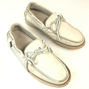 スペイン製☆パラブーツ/PARABOOT/MARINEモデル☆本革/マッケイ製法/モカシン/デッキシューズ【9/27.5/白/WHITE】スリッポン◇bi-134