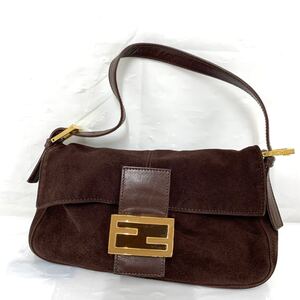 フェンディ Fendi マンマバケット FF スエード ワンショルダーバッグ ハンドバッグ ブラウンカラー系 FENDI 肩掛け245423424079 カ4