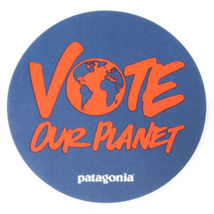 訳有 パタゴニア 非売品 キャンペーン ステッカー ボウト 丸 PATAGONIA VOTE OUR PLANET 投票 円 シール デカール コレクション デコ 新品