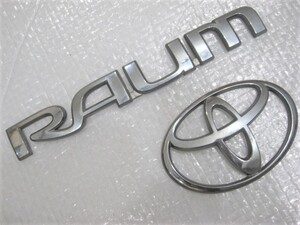 ☆希少 トヨタ ラウム RAUM Tマーク シルバーエンブレム 2点 旧車 中古