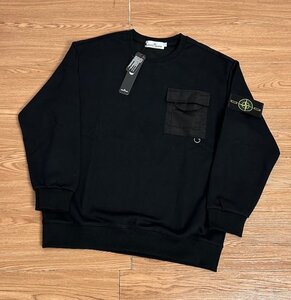 STONE ISLAND ストーンアイランド ポケット ロンＴ スウェット ブラック 希少 Lサイズ