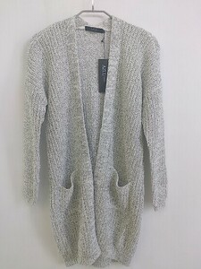 ◇ ◎ AZUL BY MOUSSY タグ付 コットン ニット 長袖 カーディガン サイズM ホワイト ブラック レディース P