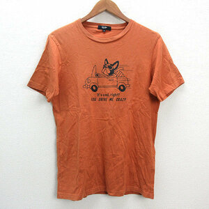 a■ビームス/BEAMS HEART イラストプリント Tシャツ【M】橙/MENS/139【中古】