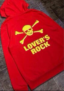 【新品未使用】LOVERS ROCK スーパーラヴァーズロック SUPER LOVERS クロスボーンスカル PUNK メルトロゴスウェットパーカー赤メンズsizeXL