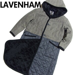 BRITISH MADE 別注 LAVENHAM KETTLEBURGH FUR 裏ファー ウール ヘリンボーン 切替 コート ブリティッシュメイド ラベンハム ケトルバーグ