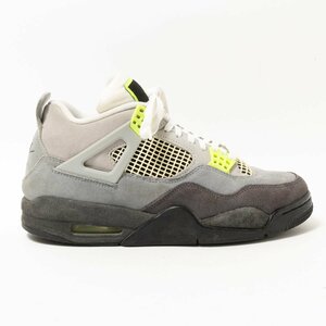 【1円スタート】NIKE ナイキ CT5342-007 AIR JORDAN 4 エアジョーダン RETRO NEON 95 スニーカー シューズ グレー 26.5cm スエード メンズ