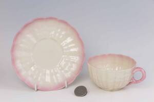 ベリーク Belleek　=　Old-Cup&Saucer 　=　PINK　(1級品)　XXX 