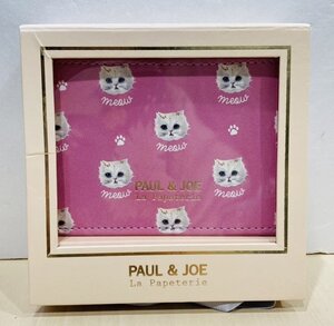 【76】② 1円～ 未使用保管品 PAUL&JOE ポールアンドジョー パスケース 小銭入れ 定期入れ ネコ 猫 ピンク系 ブランド 人気