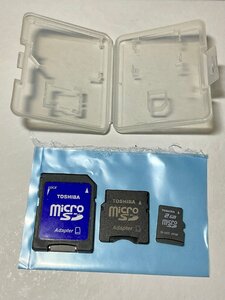 TOSHIBA 東芝 microSDカード 2GB 1枚 フォーマット済み miniSD・SDカードアダプター付き 動作確認済みジャンク品