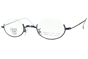 新境地開拓 上質CLASSIC MODERN1990s デッド FRAME FRANCE ラフォン lafont 極細リム ハーフアイ ナイロール 小径OVALラウンド丸眼鏡 a7215