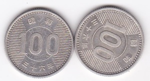 ★稲穂100円銀貨昭和36年 2枚★