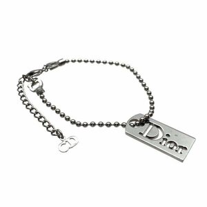 Dior ディオール ブレスレット バングル ボールチェーン シルバー ロゴ プレート アクセサリー ジュエリー レディース 管理RY24002200