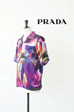 18W PRADA プラダ 総柄 レーヨン シャツ