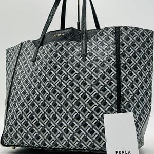 1円 〜【入手困難品】定価10万円 フルラ FURLA ファンタジア トートバッグ ビジネスバッグ A4 2way レザー メンズ レディース 総柄