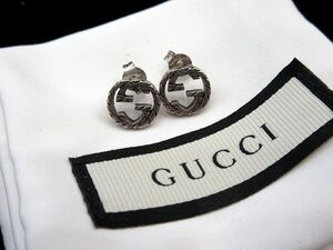 ◆GUCCI グッチ インターロッキングG ピアス AG925 1313 GG ロゴ シルバー アクセサリー 中古品