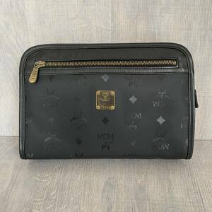 MCM 総柄 レザー クラッチ バッグ ブラック　VISETOS