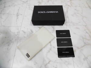 【正規品】 DOLCE＆GABBANA ドルチェ＆ガッバーナ 長財布 レザー ホワイト ドルガバ D&G 箱、ギャランティカード付