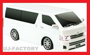 【1/24スケール・RCカー/トヨタ公認】★TOYOTA HIACE（ハイエース）ローダウン仕様/ホワイト★27MHz フルファンクション・ヘッドライト点灯