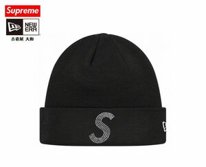 #未使用 #supreme #newera #swarovski #トリプルコラボ Sロゴ #ボックスロゴ #BOXロゴ #ビーニー #ニットキャップ #ニット帽 #ブラック