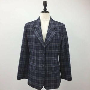 ◆お洒落な逸品◆DAKS/ダックス ジャケット テーラードジャケット チェック ネイビー 紺 7AR レディース K89 ｃ3005