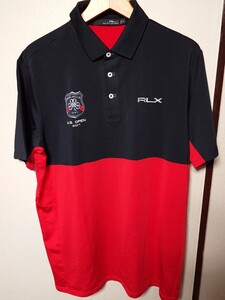 「RLX RALPH LAUREN U.S.OPEN 2017 ポロシャツ M」ラルフローレン ERIN HILLS ポリエステル ストレッチ