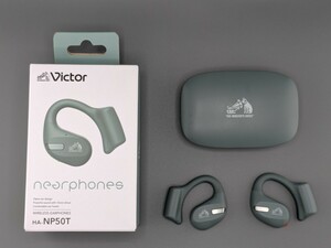 ビクター nearphones HA-NP50T セージグリーン ワイヤレスイヤホン オープンイヤー ジョギング サイクリング用 Victor JVCケンウッド