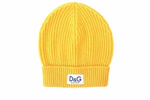 ドルチェ＆ガッバーナ カシミア ニットキャップ イエロー サイズfree カシミア DOLCE&GABBANA KNIT CAP GXE83T JBVB6 A8363 YELLOW 新品/2