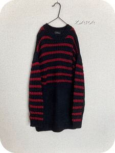 ＊ZARA＊ザラ＊ボーダー ざっくりニット トップス＊(U1)