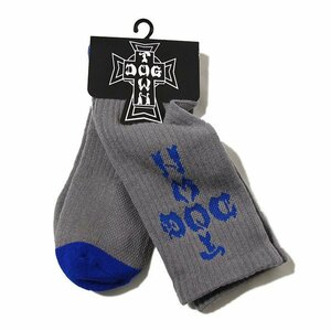 Dogtown Skateboards (ドッグタウン) US ソックス 靴下 Cross Letters Crew Socks Grey/Blue スケボー SKATE SK8 スケートボード