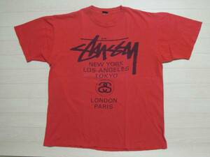 OLD STUSSY Tシャツ 黒タグ オールド ワールドツアー チャプト