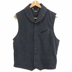 ☆DIESEL ディーゼル ベスト ヘリンボーン柄 ネップ生地 ジレ メンズ 大きめサイズ XL