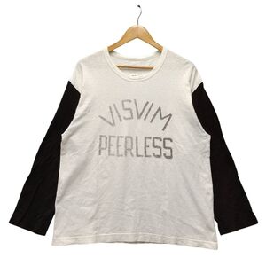 VISVIM ビズビム 21SS 品番 121305010001 PEERLESS BASEBALL TEE L/S ベースボールＴシャツ ホワイト×黒系 サイズ3 正規品 / 36380