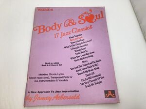 ypt　楽譜　Jamey Aebersold Jazz Play-A-Long Volume041 Body & Soul 17 Jazz Classics　CD欠品