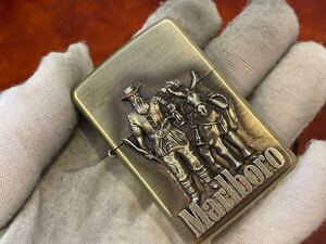 1円 ZIPPO ライター マルボロ Marlboroジッポ Zippoオイルライター真鍮製 中古品 喫煙グッズ ジッポー 火花確認済R657117