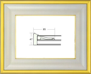 油絵/油彩額縁 木製フレーム UVカットアクリル付 3411 サイズ F12号 金泥 ゴールド