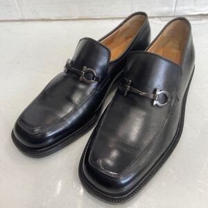 【Salvatore Ferragamoフェラガモ】ビットローファー UK6.5 ブラック ビジネスシューズ ガンチーニ 7626 2407oki K