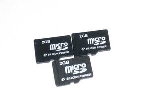 動作保証！送料無料！SILICON POWER microSD 2GB 3枚セット