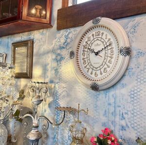 アンティークな部屋 / Victorian / ウォールクロック/オーバル/壁掛時計/ホワイト⑥ #店舗什器 #ウォールクロック #壁掛け