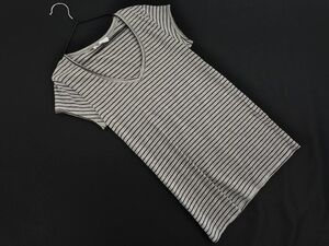 ネコポスOK ZARA ザラ ボーダー Tシャツ sizeM/グレー ■◆ ☆ eea1 レディース