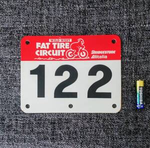 ブリヂストン　FAT TIRE CIRCUIT　ゼッケンプレート　/　MTBレース使用品　当時物　樹脂製プレート