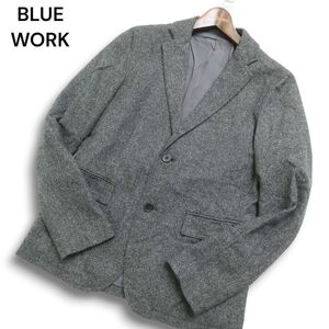 BLUE WORK ブルーワーク トゥモローランド 秋冬 ウール ツイード★ テーラード ジャケット Sz.XS　メンズ グレー　C4T10475_B#N