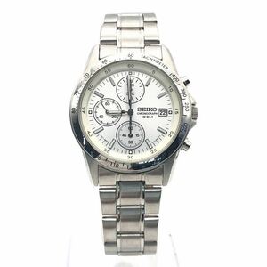 【稼働品】 SEIKO セイコー 腕時計 クォーツ クロノグラフ 7T92-0DW0 シルバー文字盤 メンズ　