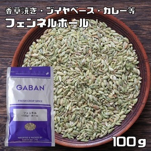 フェンネルホール 100g GABAN スパイス 香辛料 粒 シード 業務用 Fennel ういきょう ギャバン 高品質 ハーブ