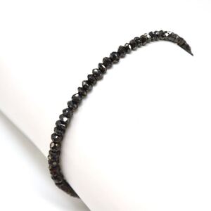 1円〜!!▼Pt850 天然ブラックダイヤモンドブレスレット▼D 約3.3g diamond bracelet バングル DE0/DG0 S914