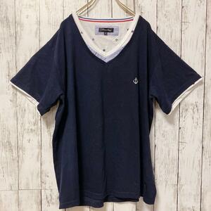 【TimeStep】Tシャツ【3L】ネイビー　半袖　トップス　カジュアル　大きめ