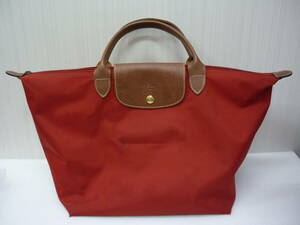 LONGCHAMP ロンシャン ナイロン トートバッグ ルプリアージュ ハンドバッグ レッド ●⑤